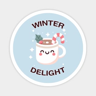 Winter delight. Kawaii hot Chocolate Magnet